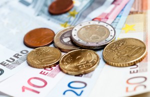 Money euro coins and banknotes